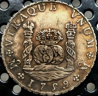 8 Reales 1759 MM VTRAQUE VNUM King Ferdinand VI New Spain Mexico High Grade Rare