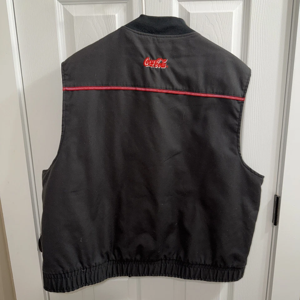 Chaleco aislante Coca Cola vintage para hombre RIVERSIDE hecho en EE. UU. negro talla XL Foto 4 de 4