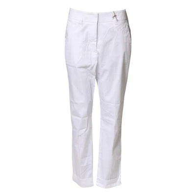 Pantalon CAPPELLINI blanc taille moyenne coupe droite pantalon chino IT44/US1... - Photo 1/4