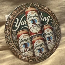 8”x8” Round Decorative Yuengling Lager Cans Metal Tin