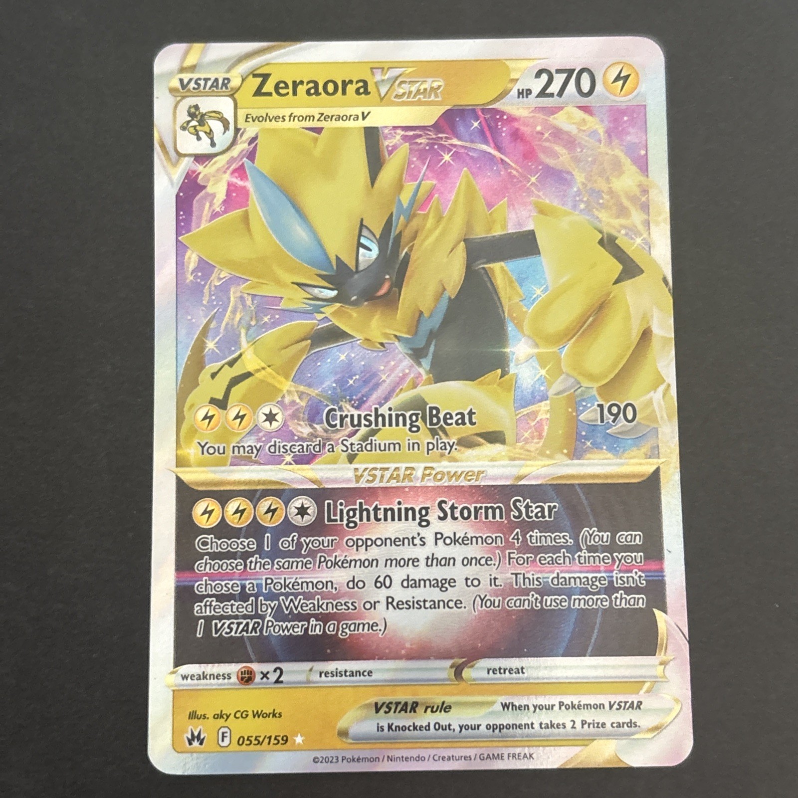 Zeraora VSTAR 055/159 SWSH: Crown Zenith Holo Pokémon TCG NM 2023