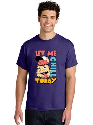 Let-Me-Chill-Today Mens Graphic Tee,100% Cotton,Casual Summer Wear