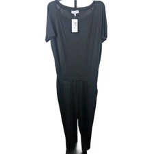 Michael Stars Evereve Black Off Shoulder Jumpsuit Short Sleeve Women's Medium