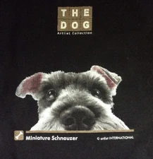 THE DOG Artlist Collection MINIATURE SCHNAUZER T-SHIRT Large Black NEW Vintage