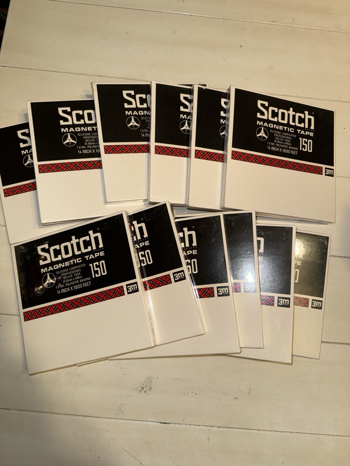 LOT of 12 scotch magnetic tape silicone lubricated 150 7" 1/4 x 1800 ft SEALED