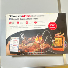 ThermoPro TP930 Bluetooth Meat Thermometer w/ 4 Probes, 650ft Range NEVER USED