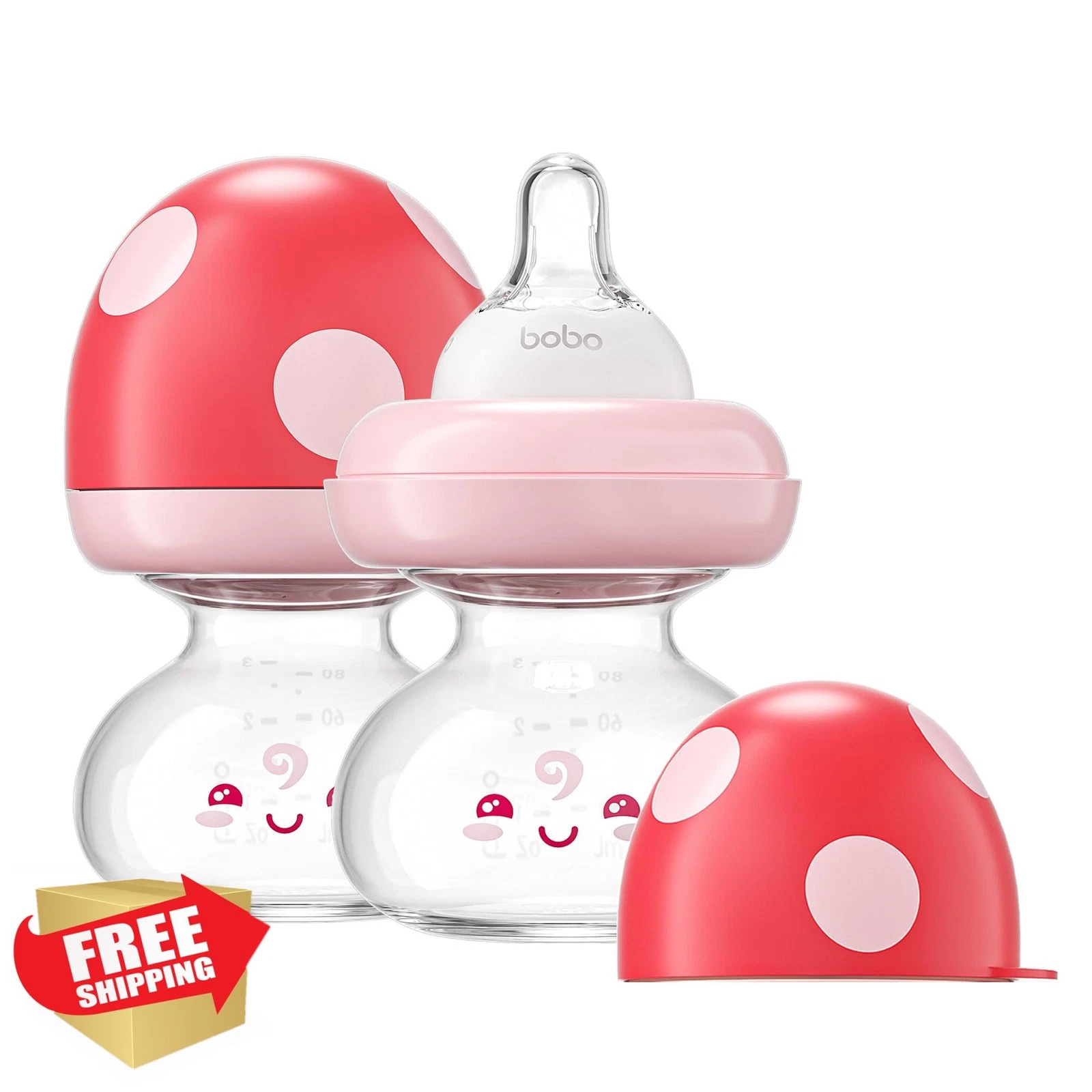 YOHKOH Baby Bottles 80ml Red 2 Pack