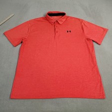 Under Armour The Playoff Polo Shirt Mens Extra Large Orange Performance Stretch