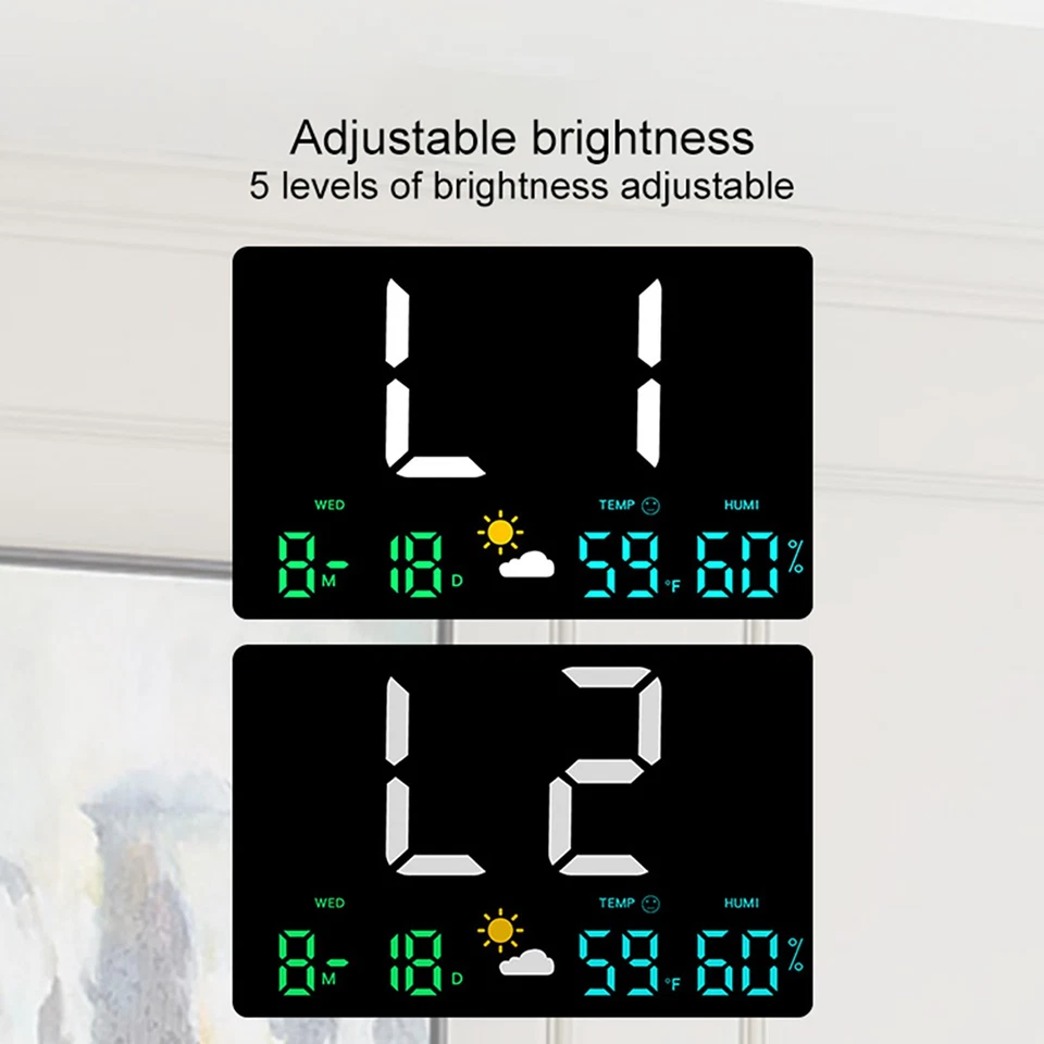 Multifunktionale Funk Wetterstation Uhr Thermometer LCD Display - Bild 2 von 4
