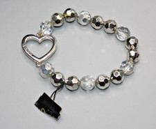 NEW Cookie Lee Bling Silver Heart Bracelet NEW WITH TAG