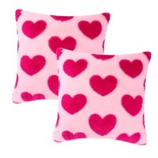 2 Pcs Valentines Pillow Covers 18x18 inch 18" x 18" Pack of 2 Pink Rose Red