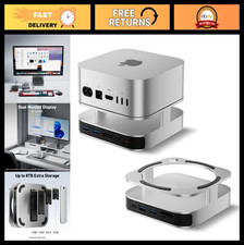 Mac Mini M4 Dock Stand with NVMe SSD Enclosure, 4K DisplayPort Hub, USB C/A 3.