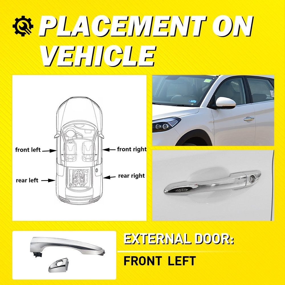 Door Handle Outside Front Left For 2016 2017 Hyundai Tucson Eco Fuel 82652D3010 thumbnail 6
