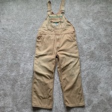 Vintage Liberty Overalls Mens 40x28 Brown Tan Cotton Carpenter Distressed Faded