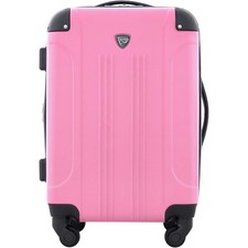 Elegant 22" Expandable Spinner Luggage - Hot Pink, Water Resistant Stylish