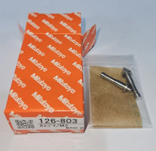 Mitutoyo 126-803 Screw Thread Micrometer Anvil and Spindle Tip M3-C M3-V