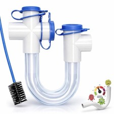 3/4 Inch Clear Condensate Trap with Cleaning Brushes HVAC PVC U Trap