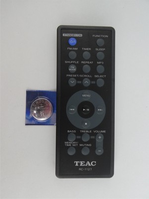 TEAC RC-1127 Audio System Remote Control w/ New Battery OEM