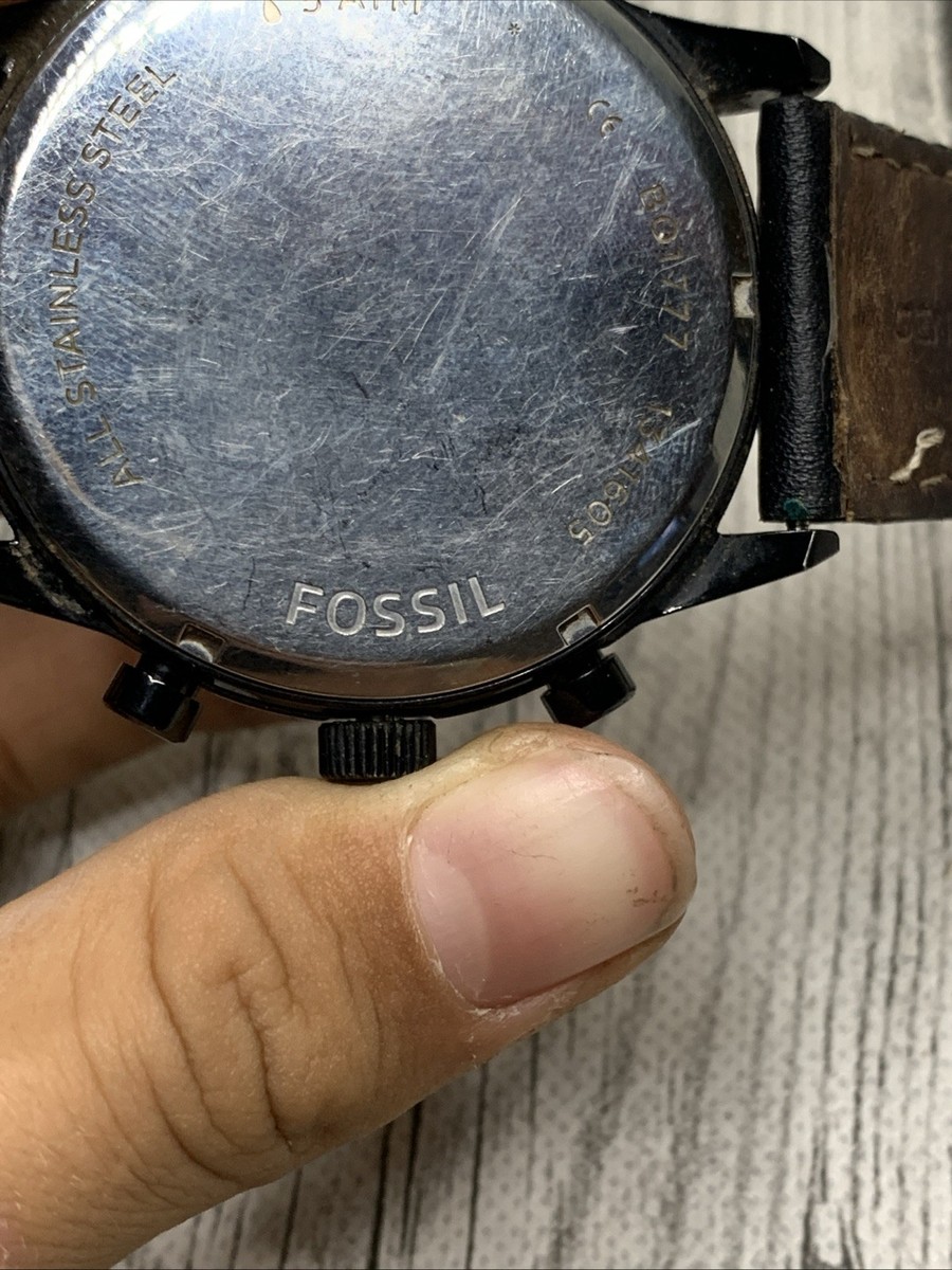 Fossil BQ1777 Mens Black Stainless Steel Analog Wrist Watch