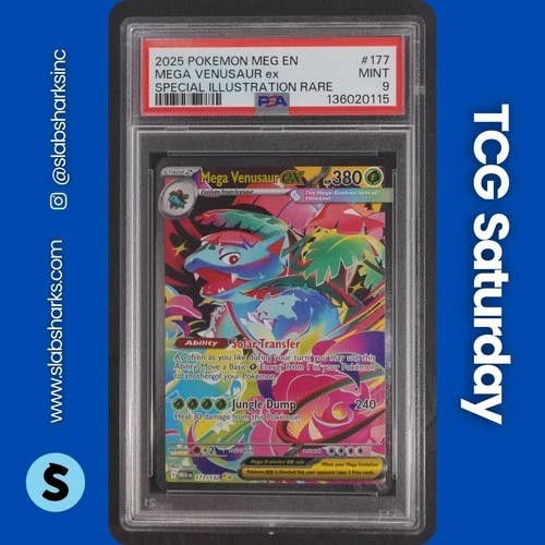 2025 POKEMON MEGA EVOLUTION #177/132 VENUSAUR EX SPECIAL ILLUSTRATION RARE PSA 9