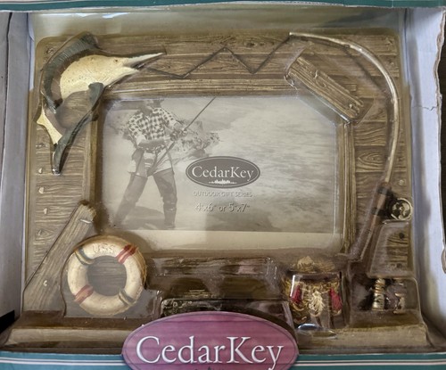 NIB Cedar Key Fishing 4” By 6” Or 5” By 7” Picture Frame Sportman Marlin - Picture 3 of 3