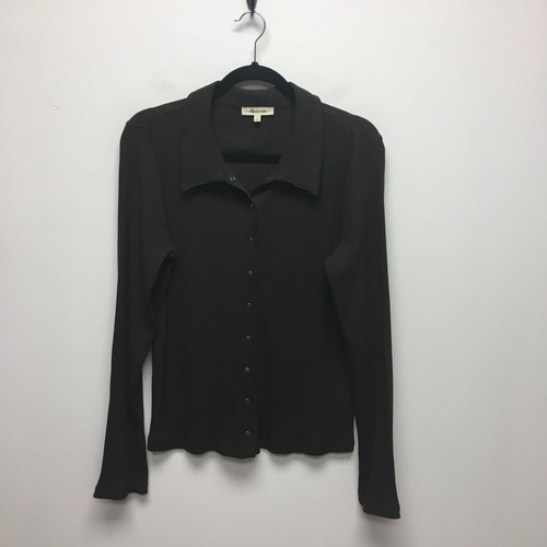 Madewell Herbst 24 braun Langarm super weich gerippt Druckknopfleiste Cardigan Oberteil L