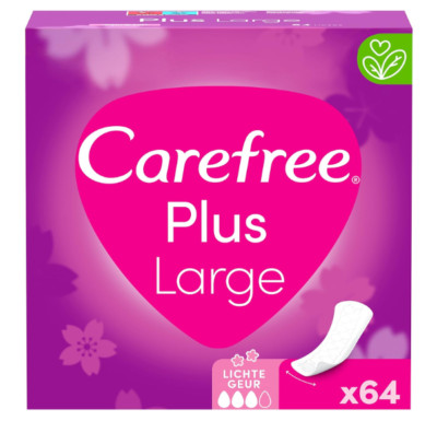 2x Carefree Plus Slipeinlagen mit großem leichten Duft 64er Pack (128 Einlagen)