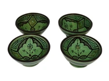 Moroccan Handmade Dipping Sauce Bowl Set of 4 Small Serving Pinch Spices Butter