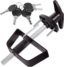 Shed Door Latch T-Handle Lock Kit with 5 Keys, 5-1/2" Stem Storage Barn Shed Doo