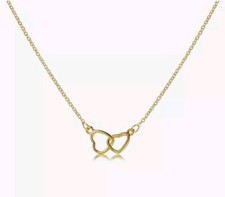 Gold Plated Women's Heart Link Charm Necklace Wish Necklace Valentines Day Gift