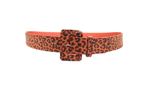 Faux Leather Fuzzy Leopard Belts (lot of 2) Small Medium Boutique Rockabilly Women main image 2