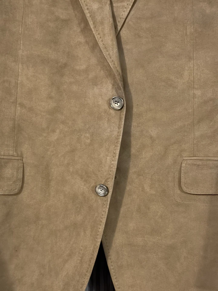 Blazer deportivo Patrick James Reserve marrón imitación gamuza traje chaqueta 42R Foto 4 de 4