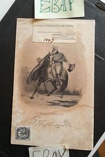 George Washington Steel Etching Autograph Print 1/2 Poste stamp L Johnson & Co