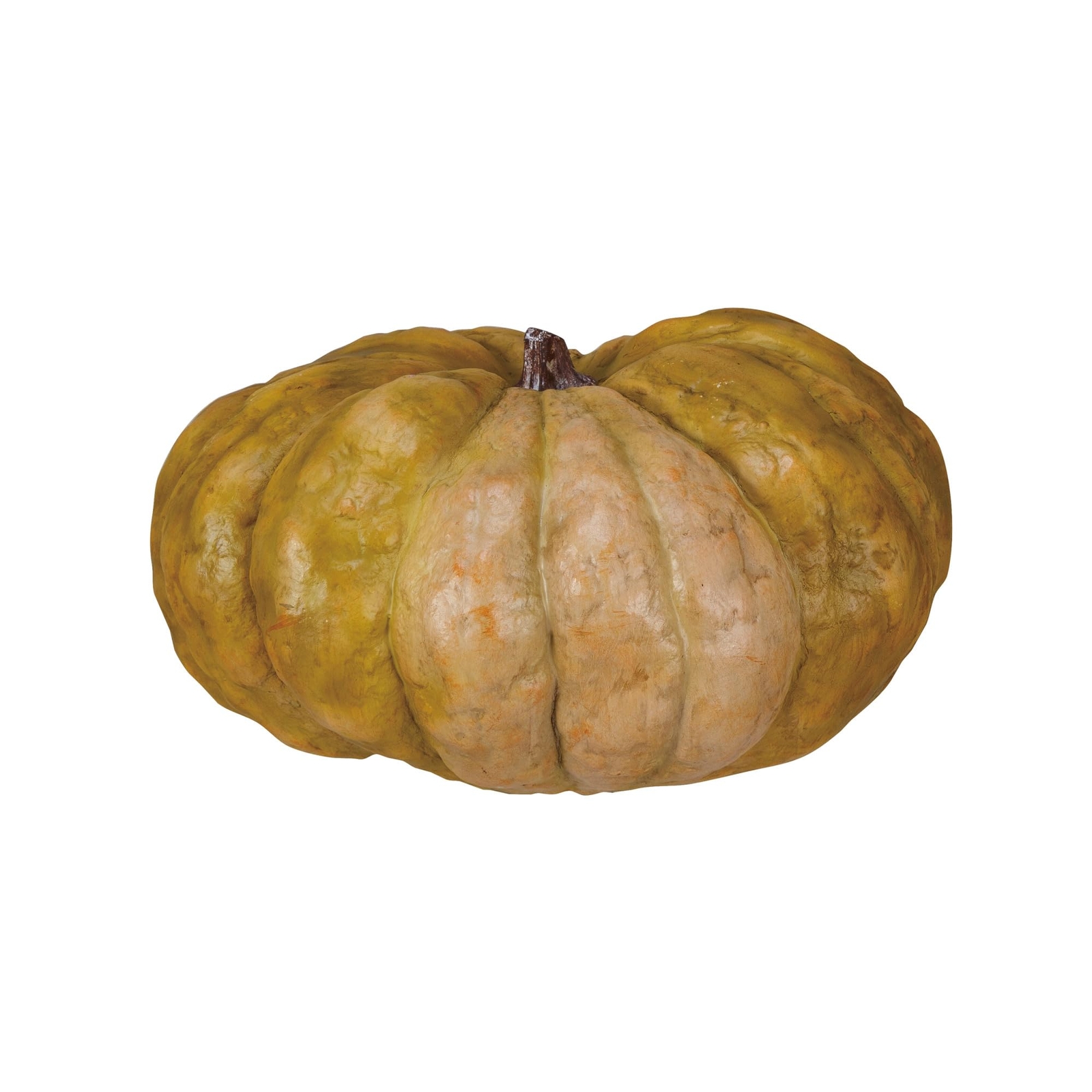 Stone-Finish Orange Wide Resin Pumpkin for Fall Decor