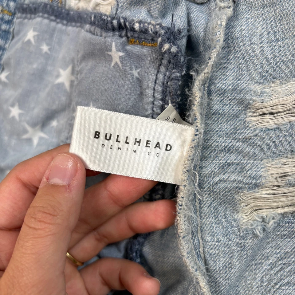 Bullhead джинсовой ткани жилет женщина M синий звезды полоски джинсовой ткани искусственно состаренный рокабилли Y2K - Изображение 4 из 4