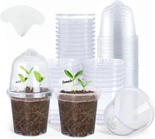 Clear Nursery Pots for Plants,3 Inch Plant Pot for Planting with Humidity Domes 