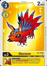 Elecmon - Common - EX1-023 C Digimon TCG Card - Black