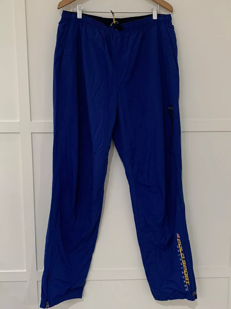 Mens Vintage Polo Sport Ralph Lauren Track Pants Sz XXL Spellout VGUC Blue  90’s