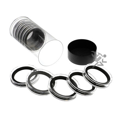 #ad #ad Elemetal Series Coin Holder Black Capsule Tube amp; 10 High Relief 40mm Black Rings $22.95