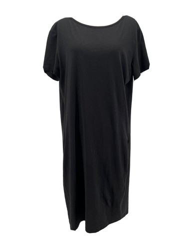 Vestido para mujer Second negro Emine manga corta algodón talla grande NUEVO