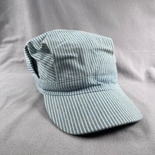 Railroad Train Conductor Hat Boys Adjustable Blue Snapback Striped Costume