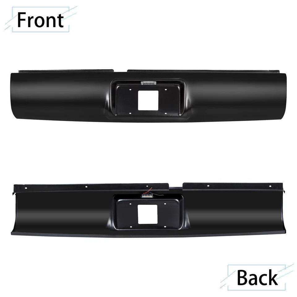 Rear Bumper Roll Pan w/ LED License Light For 1994-2003 Chevy GMC S10 Sonoma - Image 3 of 4