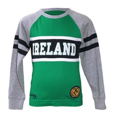 Lansdowne Irish Kids Shirt Top Emerald Grey Ireland Long Sleeve Pullover Style.