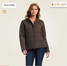 Womens Medium ARIAT REAL Brown Banyan Bark Insulated Jacket Conceal Carry Pocket