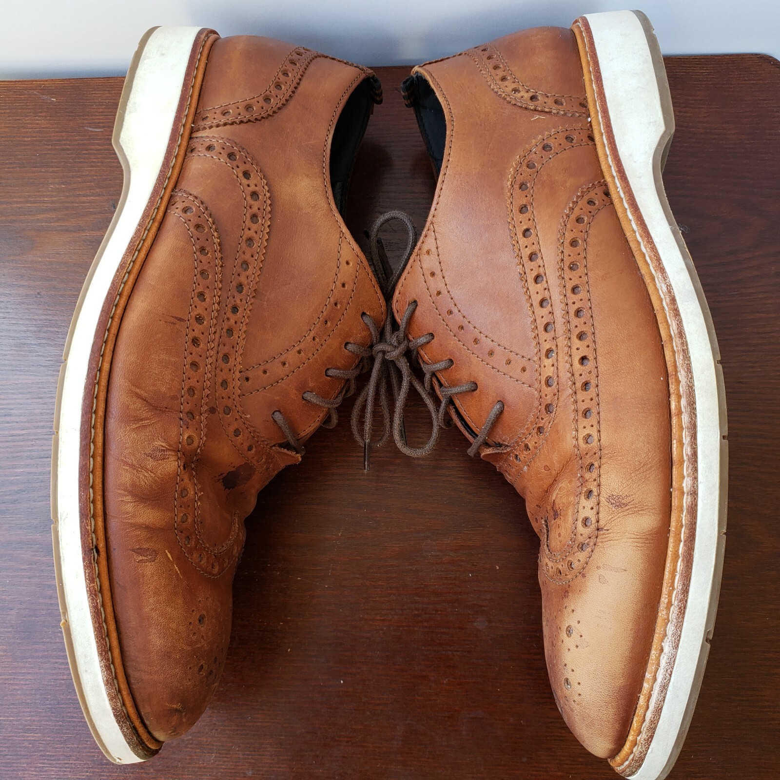 SAOLA Scarpe COLE HAAN MORRIS WING OXFORD UOMO US 10M C30697 British TAN