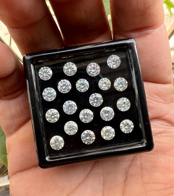 20 Pcs 8 Ctw Lab Grown Diamond Moissanite Round Cut For Jewelry