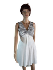 SEA FASHION WOMEN'S WHITE DRESS WITH FRONT TWIST MIDI KNEE LENGTH FIT & FLARE