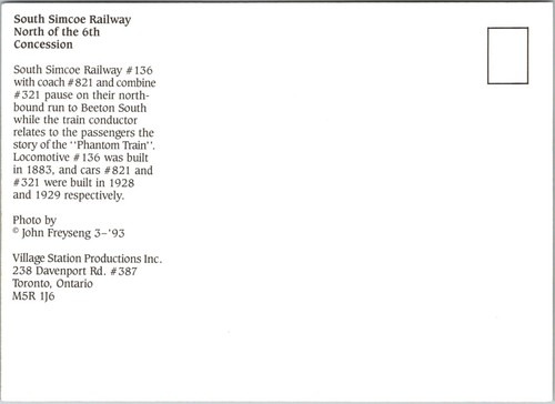 Postcard Tottenham Station ON South Simcoe Railway North of 6th Concession - Picture 2 of 2