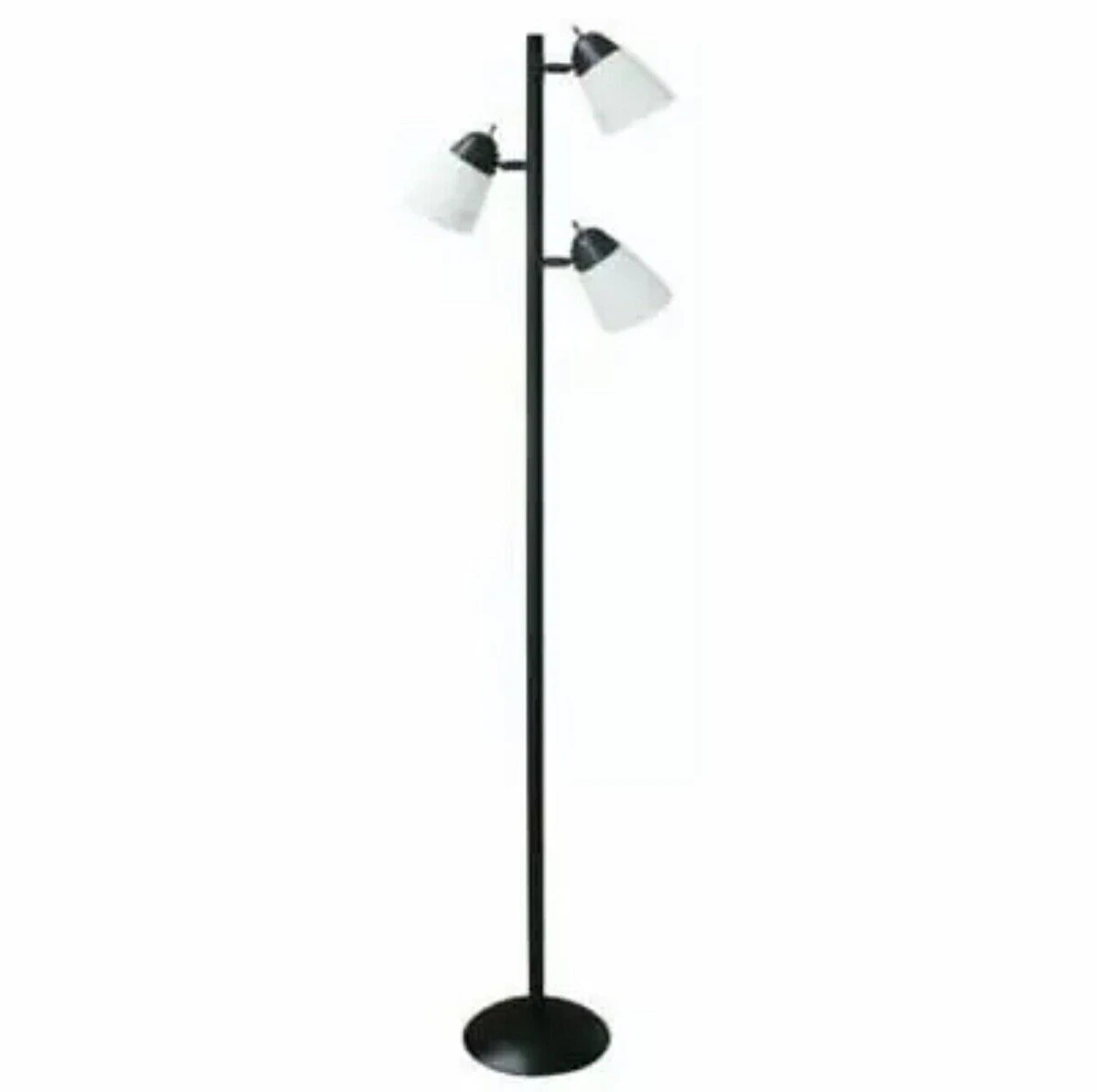 NEW HAMPTON BAY 64.5 in. Black Track Tree Floor Lamp with 3 White
