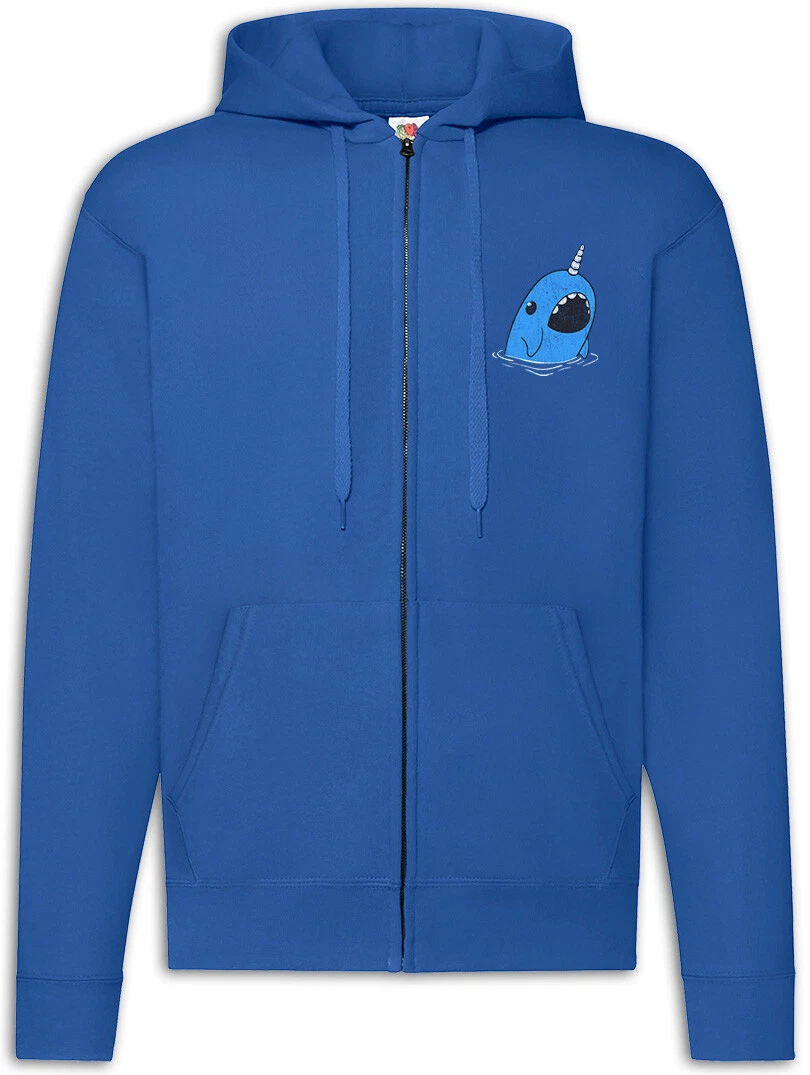 Narwhal Zipper Hoodie Narwhal Fun Fairies Horn Rainbow Whale Sailor Toon